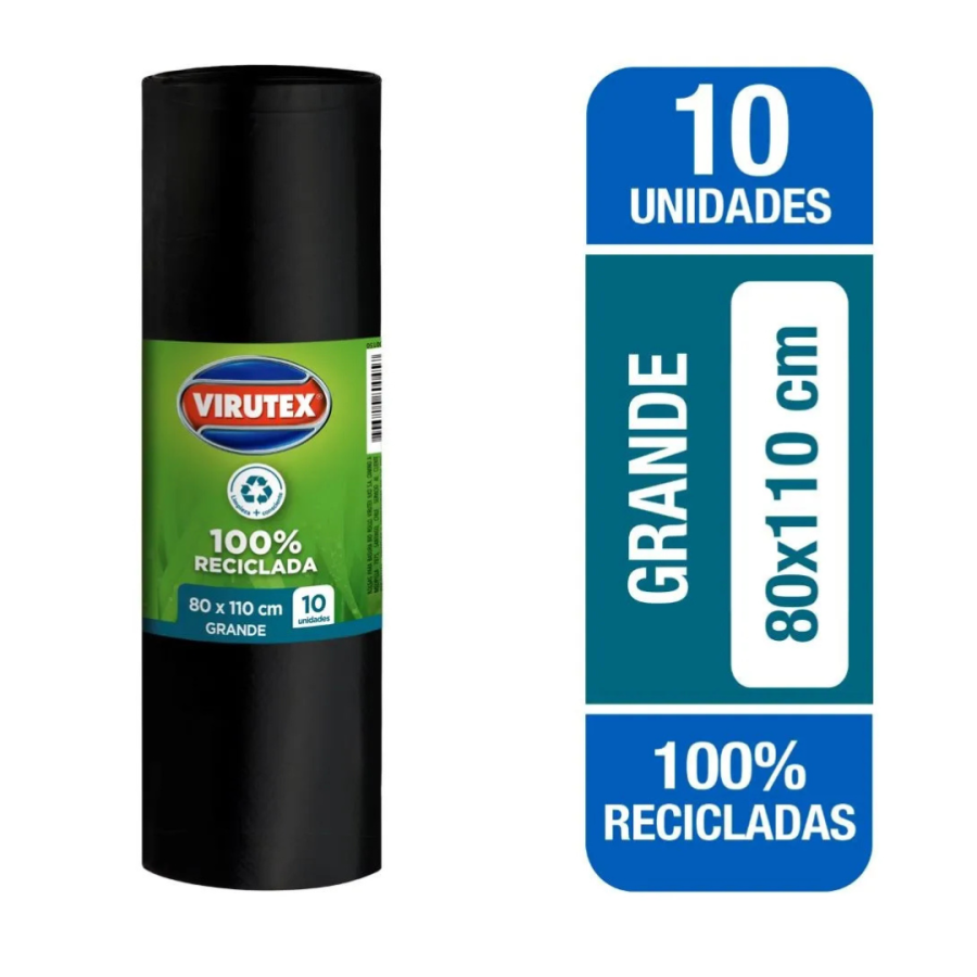 Bolsa basura grande 80x110 cm 10 unidades Virutex