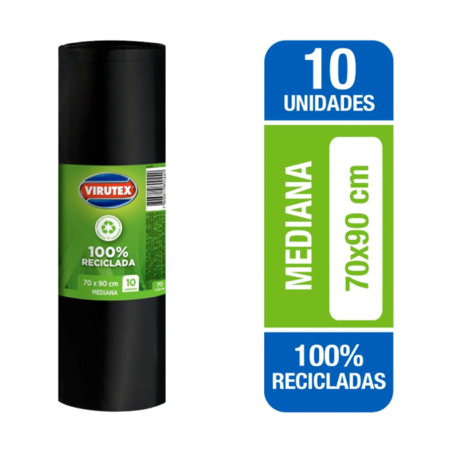 Bolsa de Basura Virutex Mediana 70x90 cm