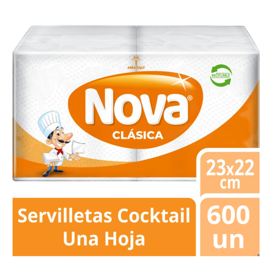 Servilletas Nova Clásica 22x23 600 Unidades