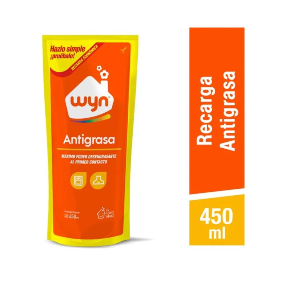 Antigrasa Wyn Cocina Doypack Recarga 450 ml