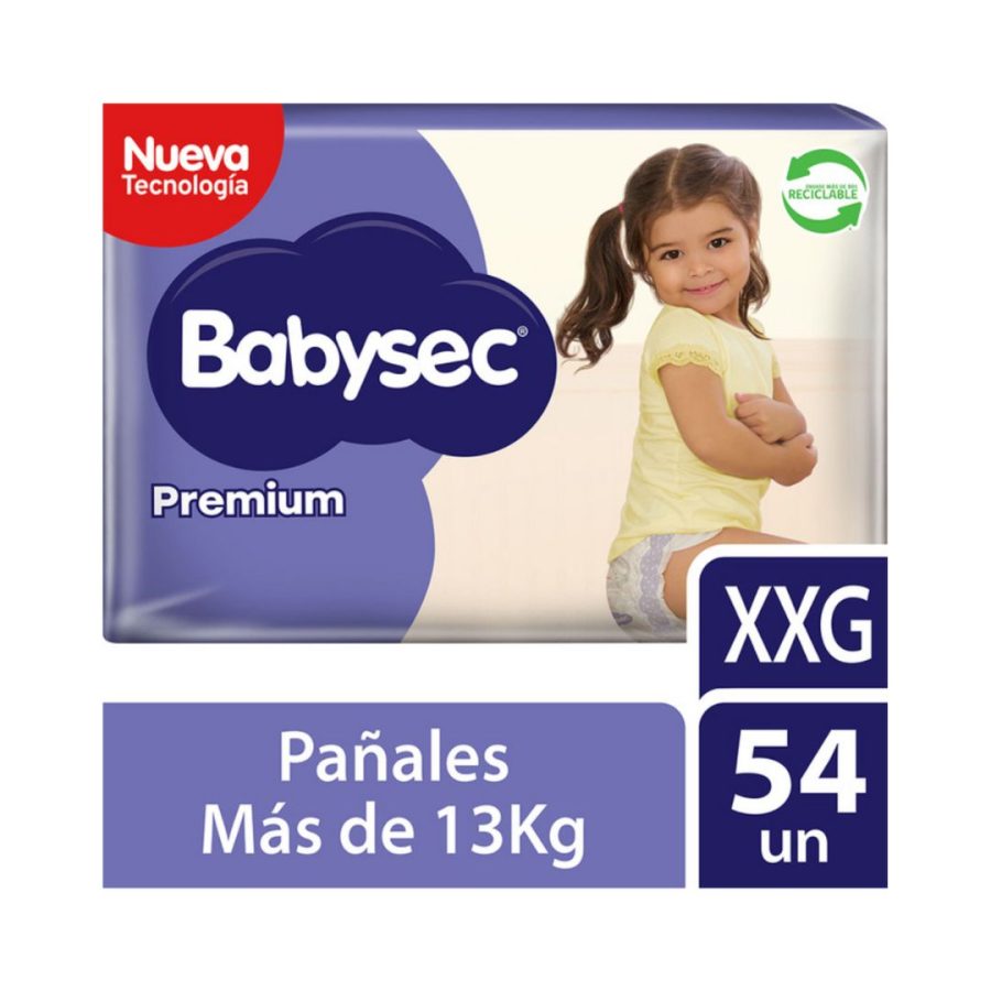 Babysec Pañal Bebe Premium XXG 54 unidades