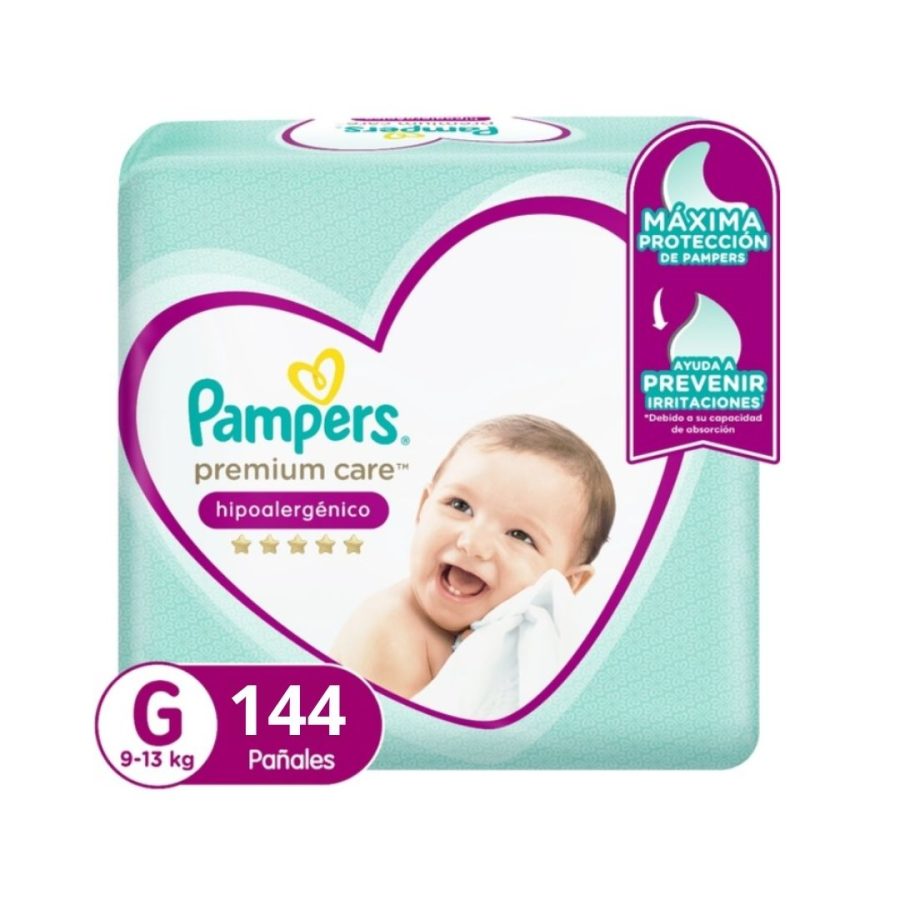 Pañales Pampers Premium Care Talla G 144 Un