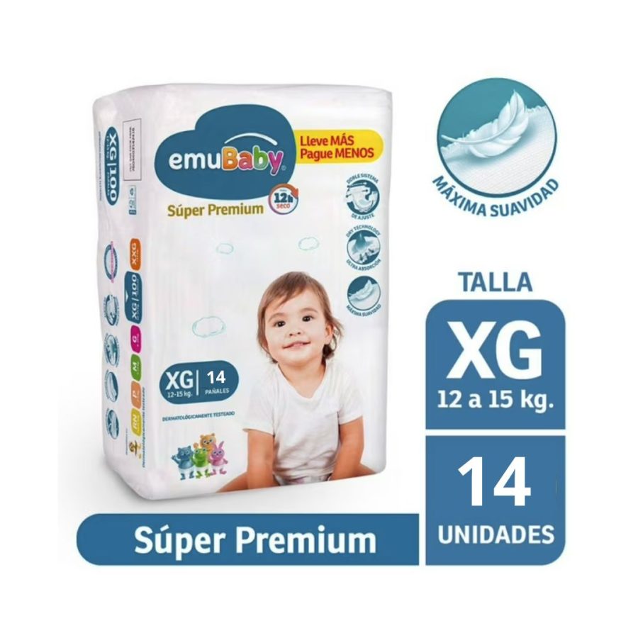 EMUBABY PAÑAL XG 14 UN
