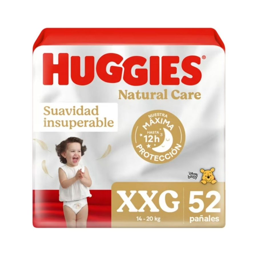 Pañales Huggies Natural Care XXG x 52