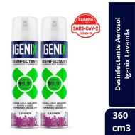 2 un. Desinfectante Aerosol Igenix Lavanda 360 cm3