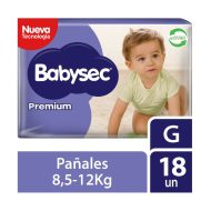 Pañales de Bebé Babysec Premium 18 un G