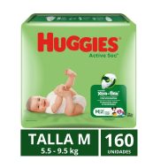 Pañales Huggies Active Sec Talla M 160 un