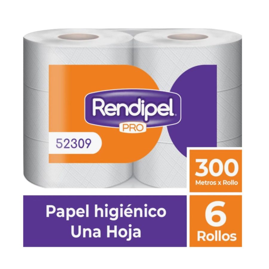 Papel Higiénico Rendipel Pro Rollo 6 Un 300 M c/u