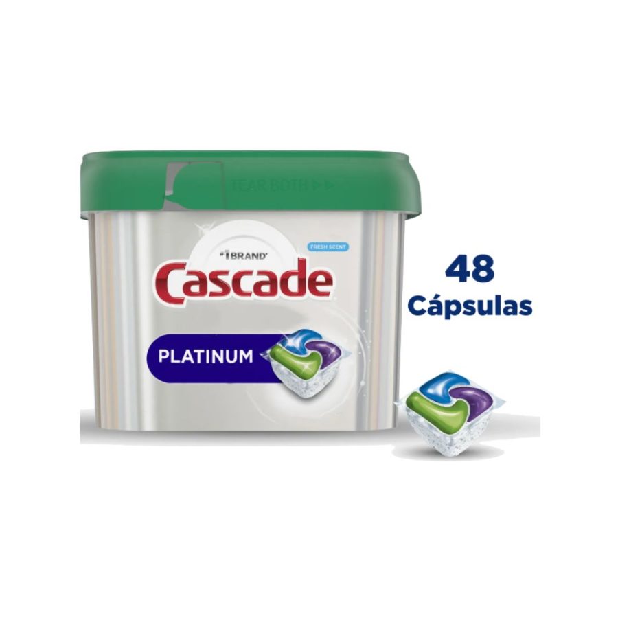 Detergente Lavavajillas Cascade Platinum 48 Cápsulas