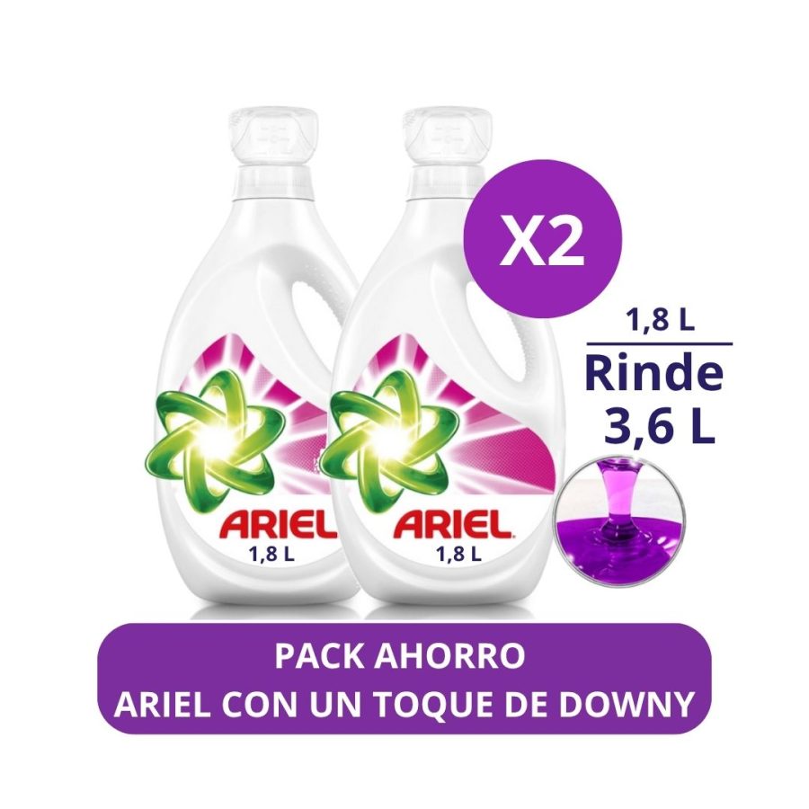 Pack Detergente Ariel Líquido Toque de Downy 1,8L 2 un