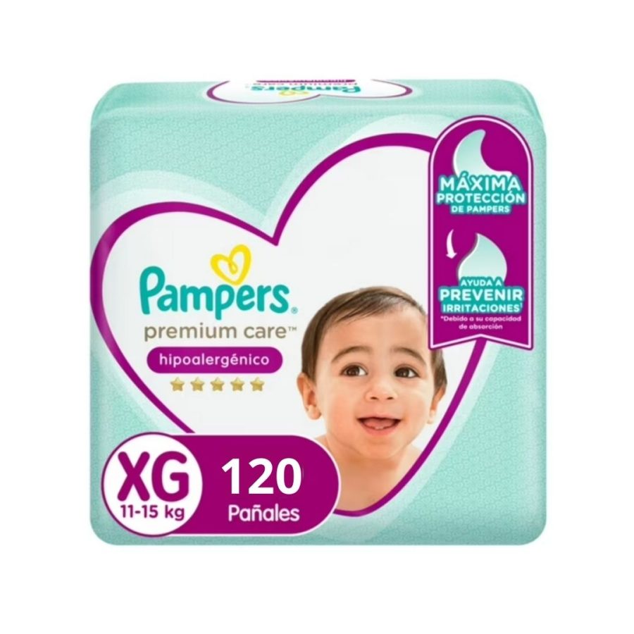 Pañales Pampers Premium Care Talla XG 120 Un