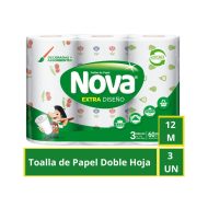 Toalla Nova Extra Diseño 3 un x 12 m c/u