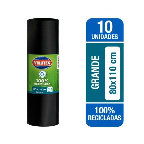 Bolsa basura grande 80x110 cm 10 unidades Virutex