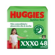Pack Pañales Huggies Active Sec Talla XXXG 48 un