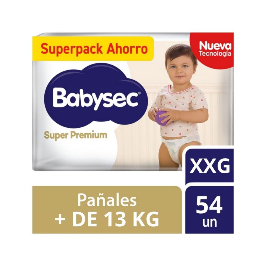 Babysec Pañal Bebe Super Premium XXG 54 Unidades