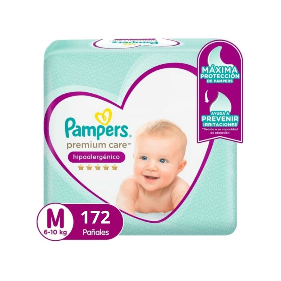 Pañales Pampers Premium Care Talla M 172 Un
