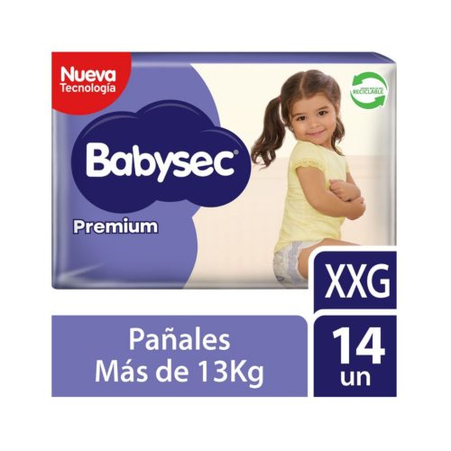 Pañales de Bebé Babysec Premium 14un XXG
