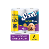Papel Higienico Scott 8 rollos 50m doble hoja