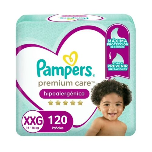 Pañales Pampers Premium Care Talla XXG 120 Un