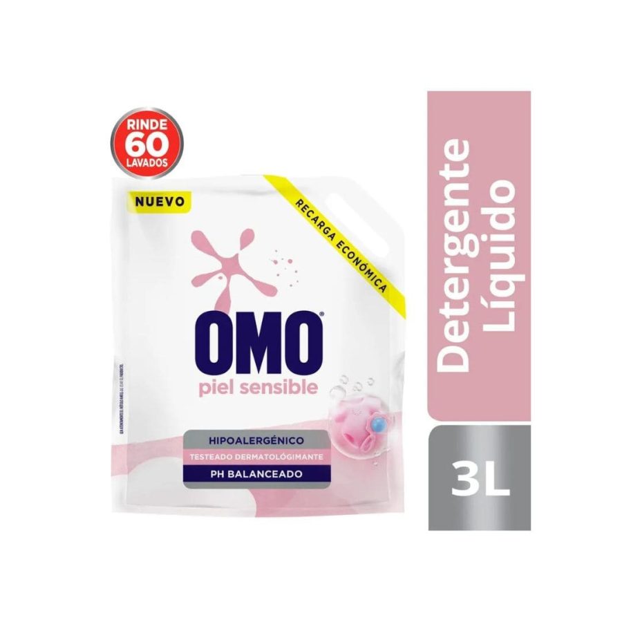 Detergente liquido OMO 3 litros doy pack Hipolergenico