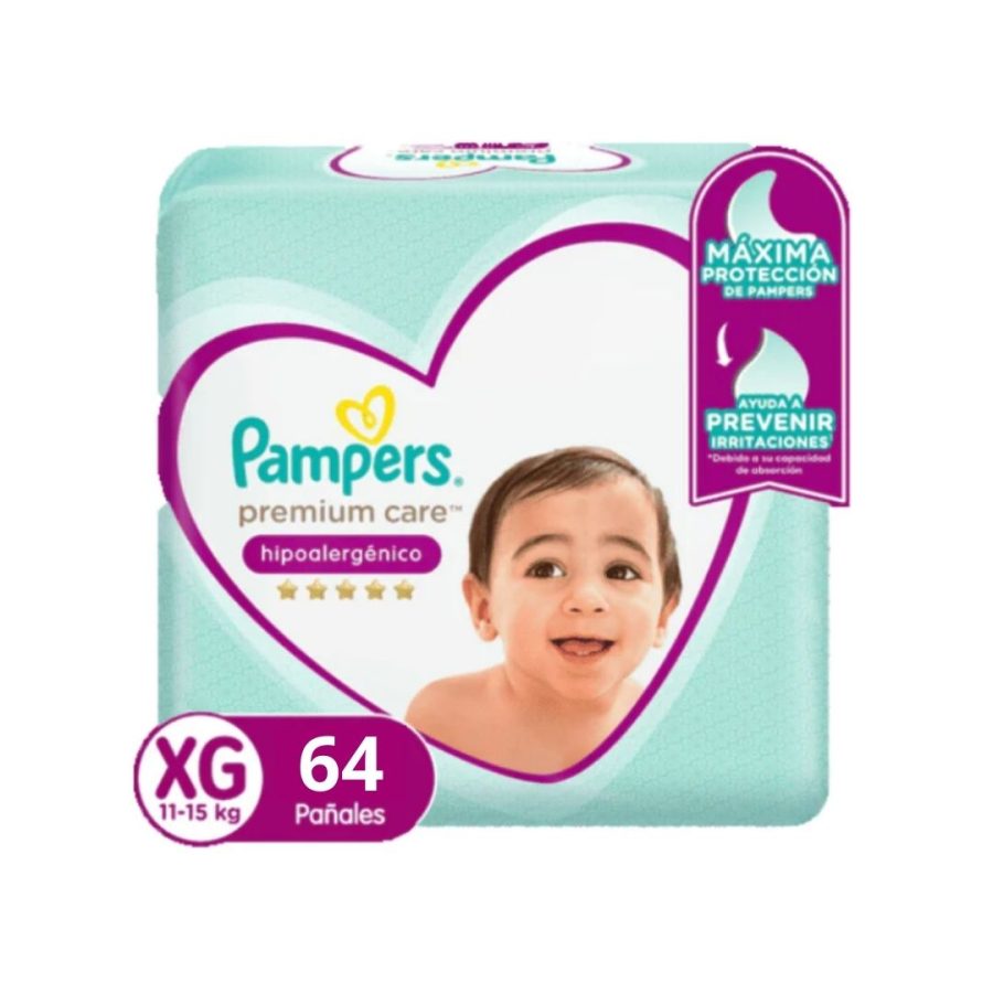 Pañales Pampers Premium Care Talla XG 64 Un