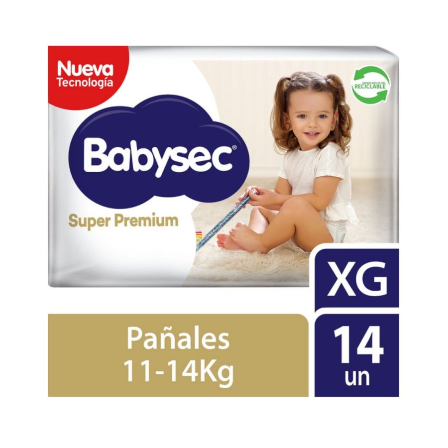 Pañales Babysec Super Premium Talla XG 14 unidades