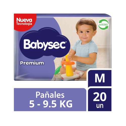 Pañales de Bebé Babysec Premium 20 un M
