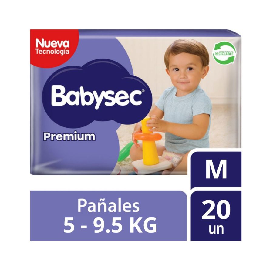 Pañales de Bebé Babysec Premium 20 un M