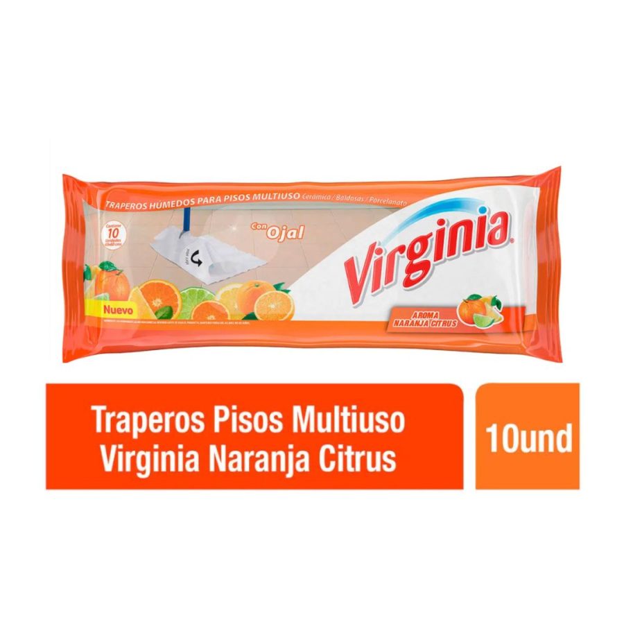Trapero Humedo Virginia Multiuso Naranja 10 Un
