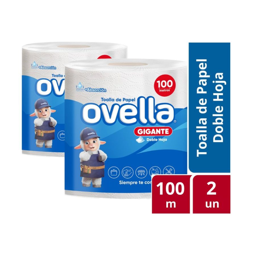 Toalla Nova Doble Hoja Ovella 100MTS PACK 2UN
