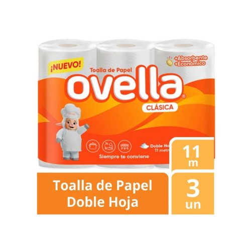 Toalla Nova Clásica Ovella 3 Rollos x 11 M