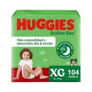 Pañales Huggies Active Sec Talla XG 104 un