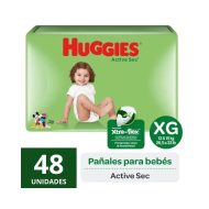 Pañales Huggies Active Sec Talla XG 48 un