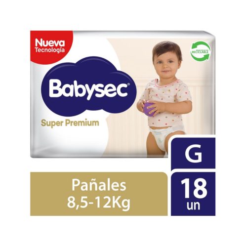 Pañales Babysec Super Premium Talla G 18 unidades