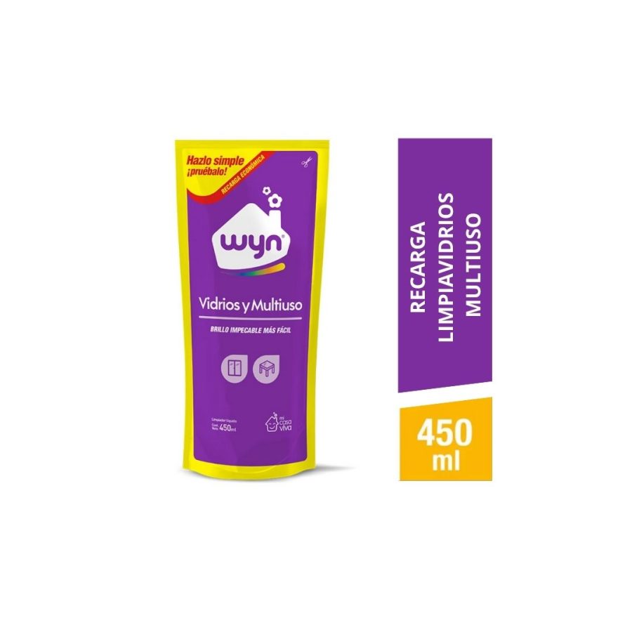 Limpiavidrios Wyn Doypack Recarga 450 ml