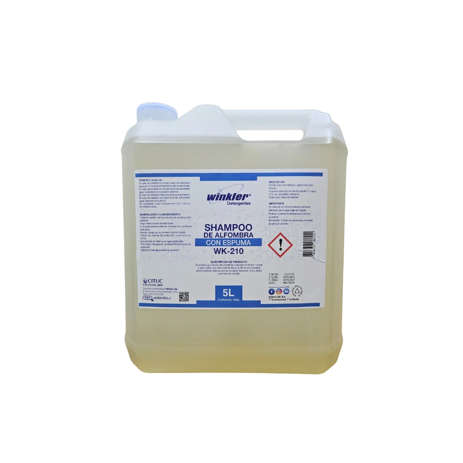 Winkler Shampoo para Alfombras 210 Envase 5 L