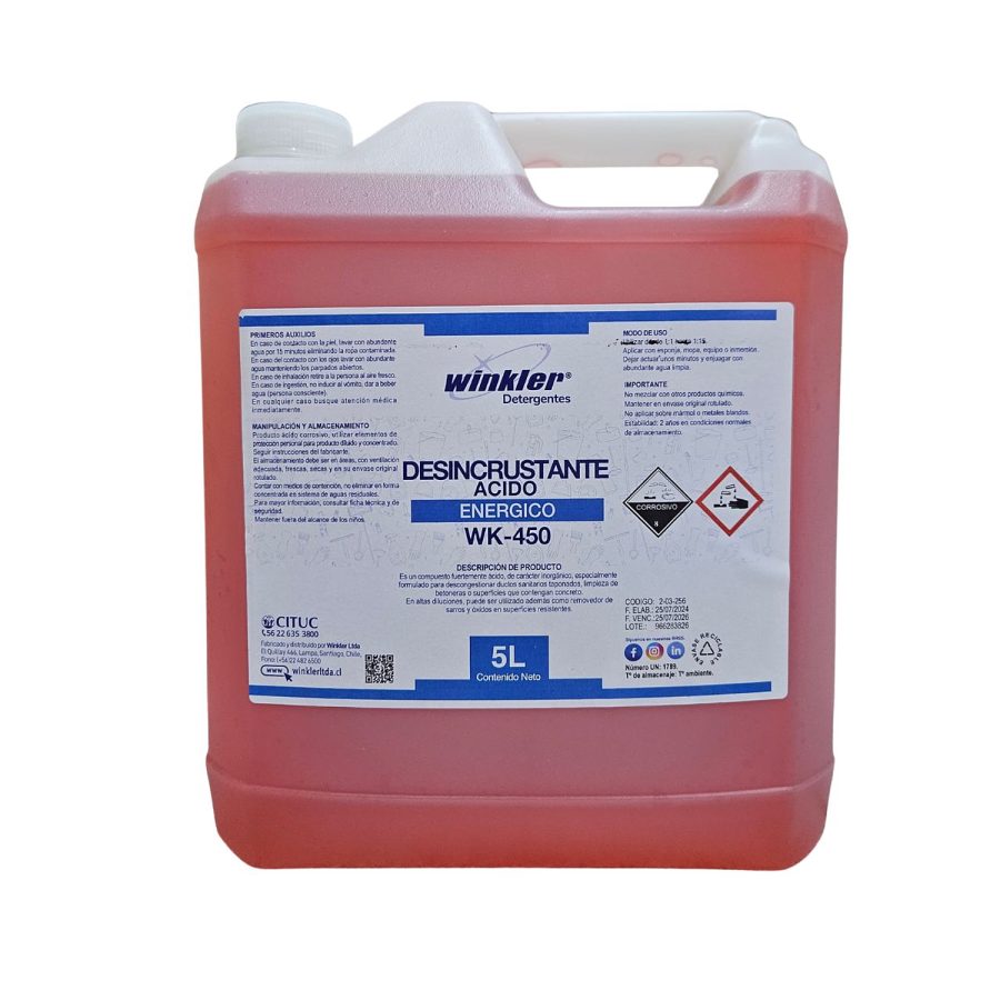 Winkler Desincrustante Limpiador para Equipo Dental 121 Envase 5 L