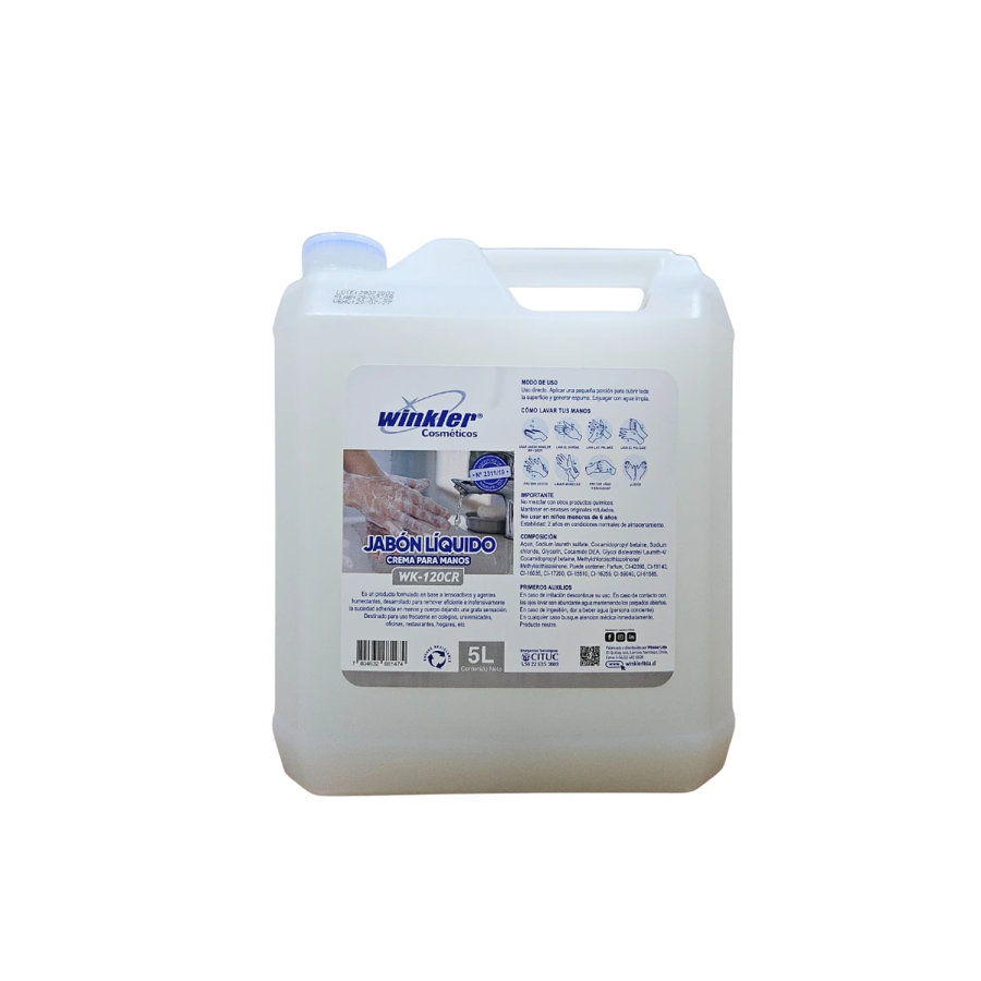 1500 Winkler Jabón Líquido Perlado para Manos Aroma Crema 120 CR Envase 5 L