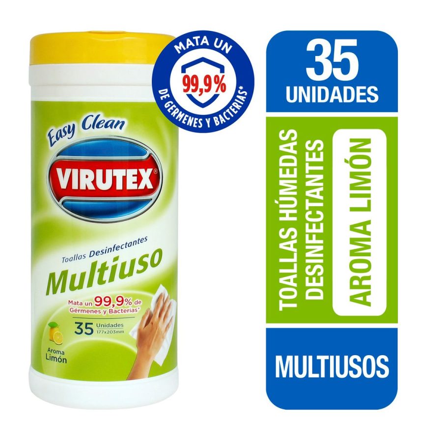 157510-1200-1200 VIRUTEX Toallas humedas Desinfectantes Limon 35 un canister