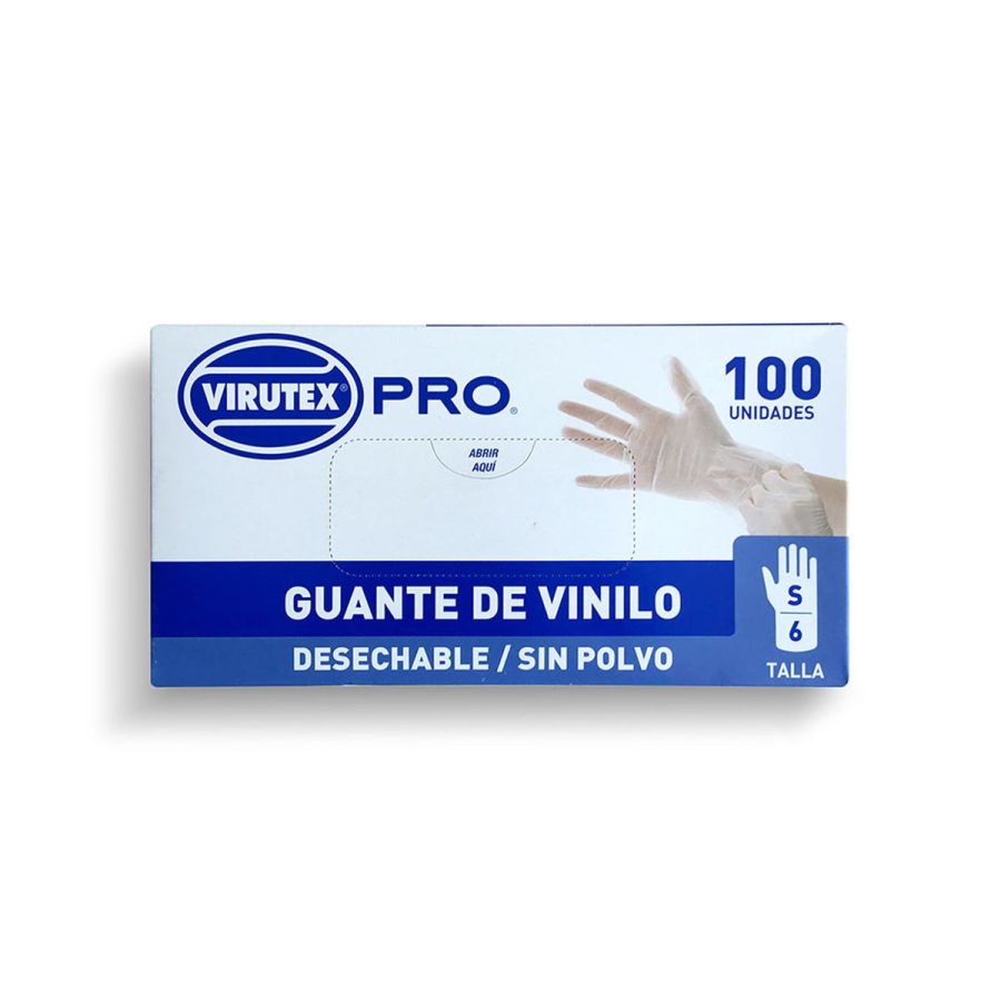 158065-1200-1200 VIRUTEX PRO - GUANTE VINILO SIN POLVO S