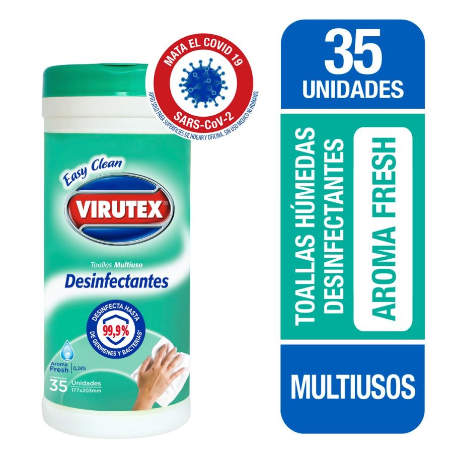 VURUTEX Toallas Humedas Desinfectantes Fresh 35 un canister