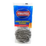 VIRUTEX - ESPONJA INOX PLATINUM X3