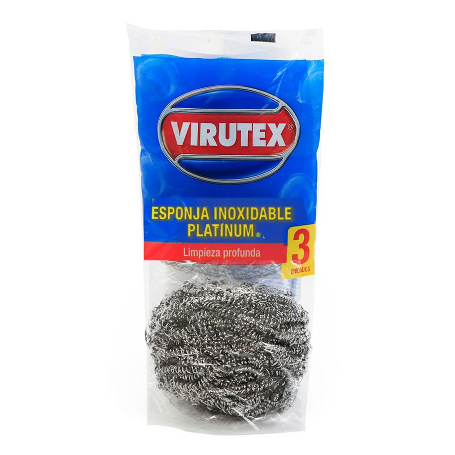 VIRUTEX - ESPONJA INOX PLATINUM X3