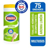 VIRUTEX Toallas Humedas Desinfectantes limon 75 un canister