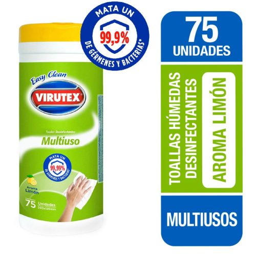 VIRUTEX Toallas Humedas Desinfectantes limon 75 un canister