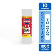 430836-900-900 VIRUTEX - BOLSA BASURA BLANCA CON ASA 50 x 65 CM