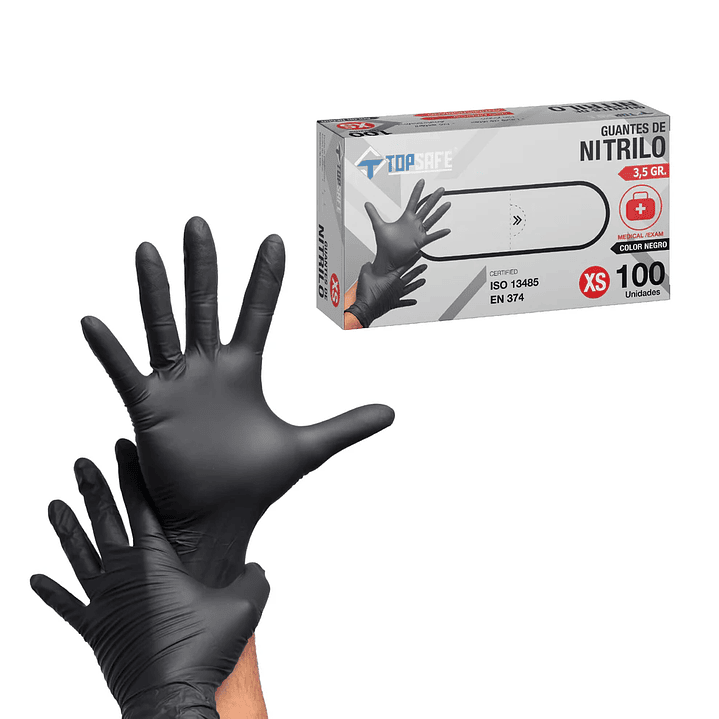 Guantes Nitrilo S-M-L Rosados Guantes Nitrilo Negro top safe