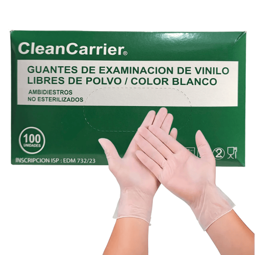 Guantes Vinilo S-M-L Guantes De Vinilo Caja De 100 Unidades - Cleancarrier