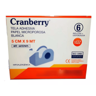 6 UNIDADES Cinta adhesiva Tela Adhesiva Papel Microporosa 5CM X 9M 6 rollos + dispesador - Cranberry