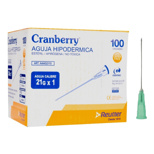 Aguja HiPodérmica Aguja HiPodérmica 21G X 1